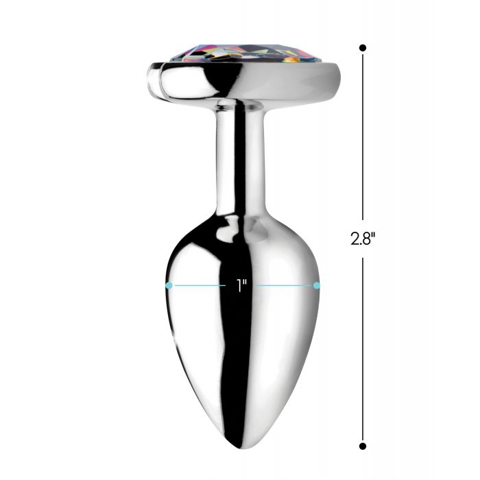 Booty Sparks Rainbow Prism Heart Anal Plug - Small