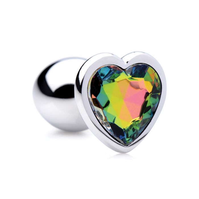 Booty Sparks Rainbow Prism Heart Anal Plug - Small