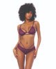 Carica l'immagine nel visualizzatore Galleria, Dot Mesh Underwire Top w/Open Back Panty - Wine L/XL
