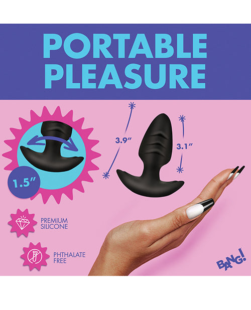 Bang! Rotating & Vibrating Tapered Butt Plug w/Remote - Black
