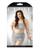 Charger l'image dans la visionneuse de la galerie, Curve Layne Lace &amp; Microfiber Bralette w/Garter Skirt &amp; G-String Gray1X/2X

