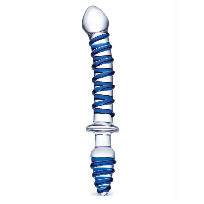 Glas 10"  Mr. Swirly Double Ended Glass Dildo & Butt P