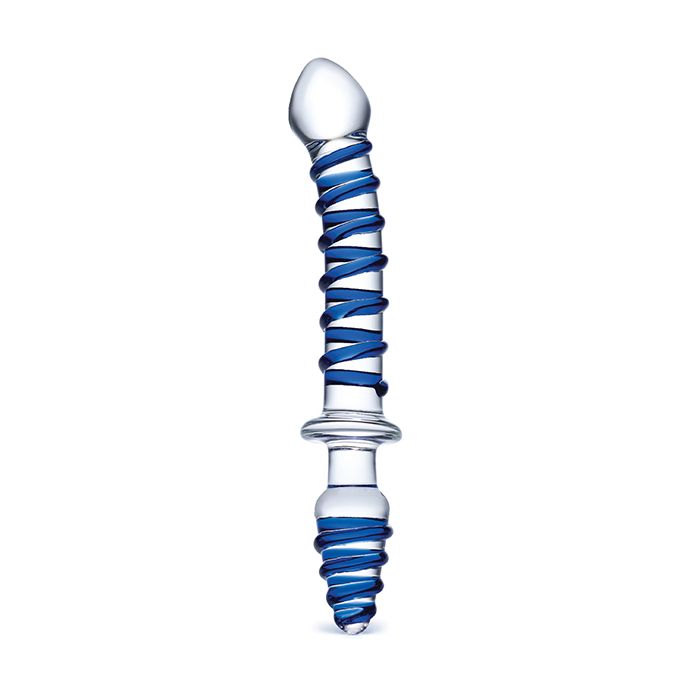 Glas 10"  Mr. Swirly Double Ended Glass Dildo & Butt P