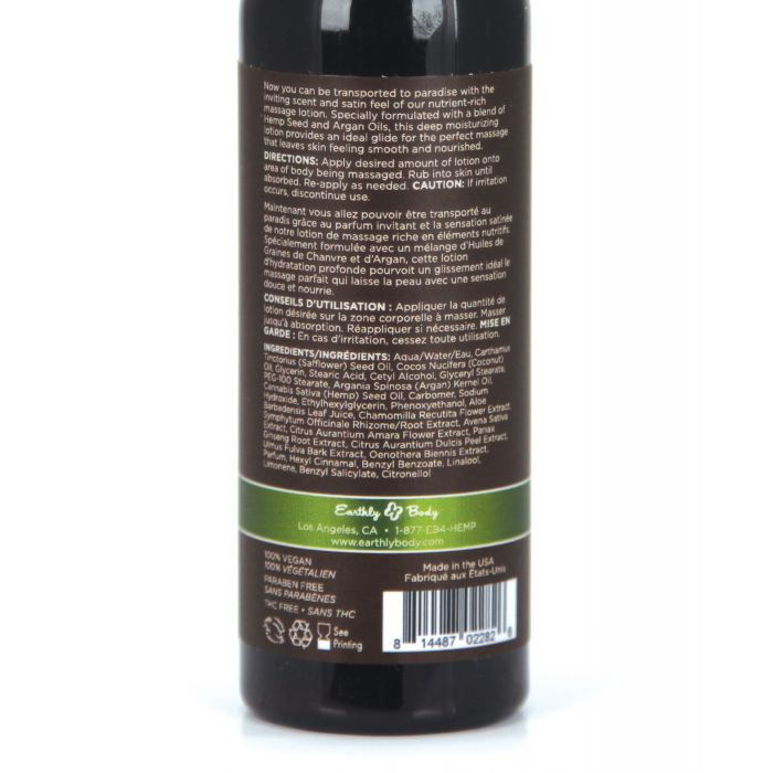 Loțiune de masaj cu semințe de cânepă Earthly Body - 2 oz Guavalava