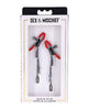 Load image into Gallery viewer, Sex &amp; Mischief Ex's &amp; Oh's Nipple Clamps - Red/Black
