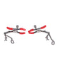 Load image into Gallery viewer, Sex &amp; Mischief Ex's &amp; Oh's Nipple Clamps - Red/Black
