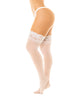 Afbeelding laden in Galerijviewer, Sheer Thigh High w/Stay Up Silicone Lace Top White O/S
