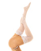 Afbeelding laden in Galerijviewer, Sheer Thigh High w/Stay Up Silicone Lace Top White O/S
