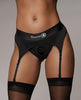 Load image into Gallery viewer, Shots Ouch Vibrating Strap On Thong w/Adjustable Garters - Black M/L
