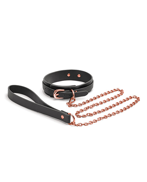 Bondage Couture Collar And Leash Black NS Novelties