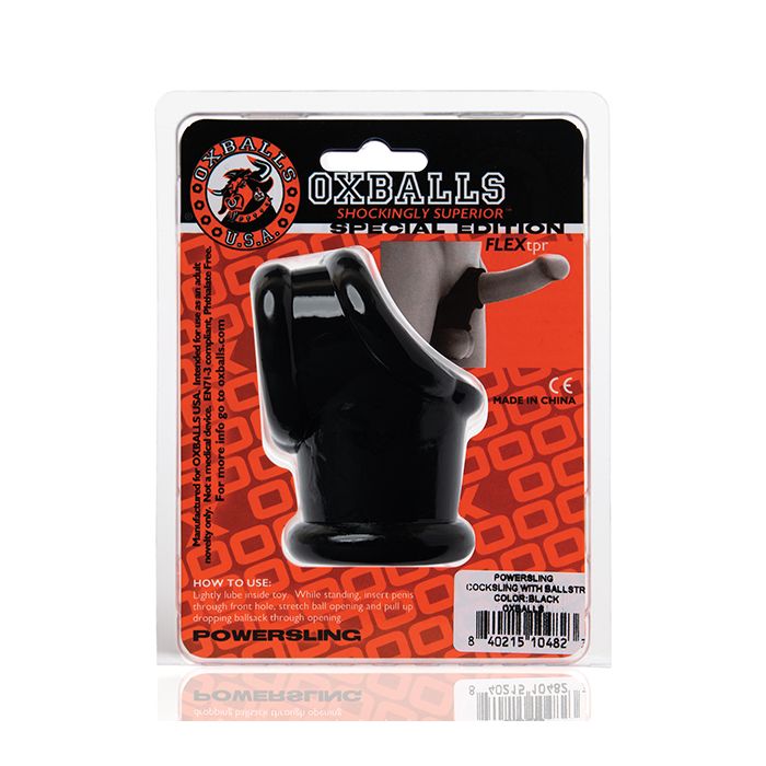 Oxballs Powerballs Cocksling & Ball Stretcher - Black
