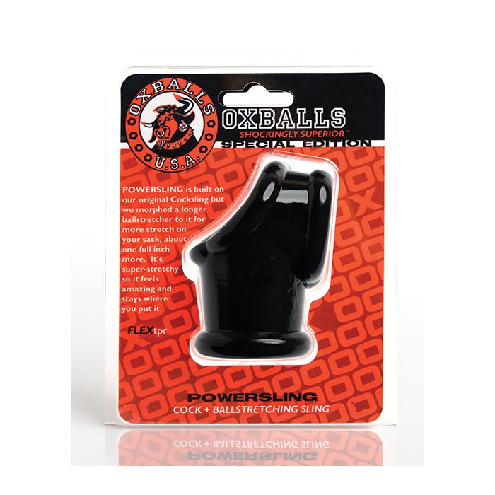Oxballs Powerballs Cocksling & Ball Stretcher - Black