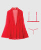 Load image into Gallery viewer, Dragon Sheer Mesh Robe w/Satin Triangle Top &amp; G-String 3 pc Set - Red XL

