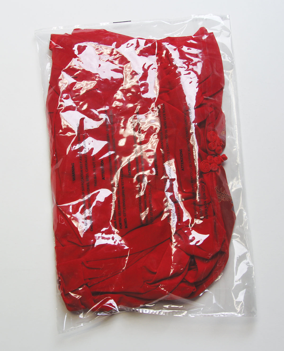 Dragon Sheer Mesh Robe w/Satin Triangle Top & G-String 3 pc Set - Red XL