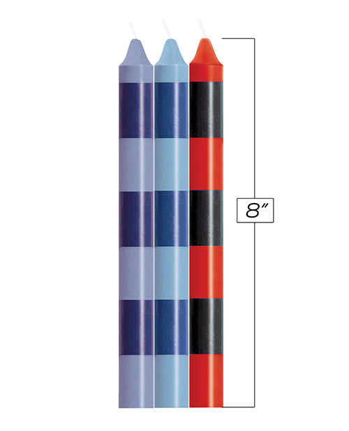 The 9's Make Me Melt Sensual Warm Drip Candles - Passionettes Stripes Pack of 3