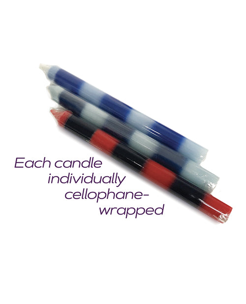The 9's Make Me Melt Sensual Warm Drip Candles - Passionettes Stripes Pack of 3