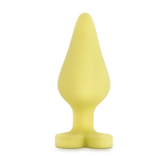 Blush Naughty Candy Heart Spank Me Plug Yellow Silicone Butt Plug With Safe Heart Base