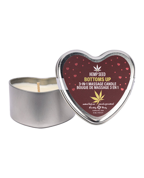 Earthly Body Valentines 3 In 1 Massage Heart Candle 4.7 Oz