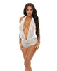 Lataa kuva gallerian katseluohjelmaan, Sheer Lace Deep V Halter Bodysuit w/Open Crotch White SM
