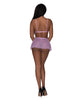 Load image into Gallery viewer, Girl Next Door Strappy Bralette w/Flirty Thong Skirt Lilac L/XL

