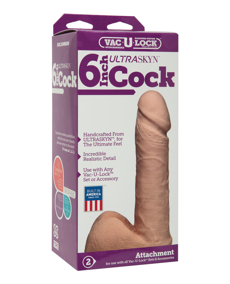 Load image into Gallery viewer, Vac-U-Lock 6&quot; ULTRASKYN Cock &amp; Balls Attch. - White
