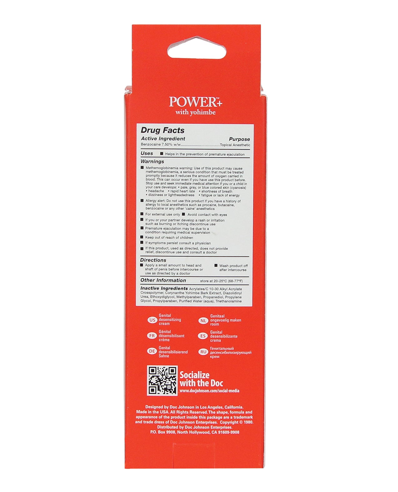 Power Plus Cream 7.5 Percent Benzocaine Desensitizing Cream 2 Oz