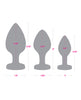 Carica l'immagine nel visualizzatore Galleria, Gemsations 3 pc 2.75" &amp; 3.15" &amp; 3.7" Silicone Bling Bling Heart Butt Plug Training Set - Black
