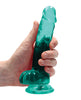Charger l'image dans la visionneuse de la galerie, Shots RealRock Realistic Crystal Clear 7" Dildo w/Balls - Turquoise
