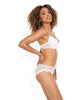 Indlæs billede i gallerifremviser, Stretch Mesh Ruffled Crotchless Teddy White LG
