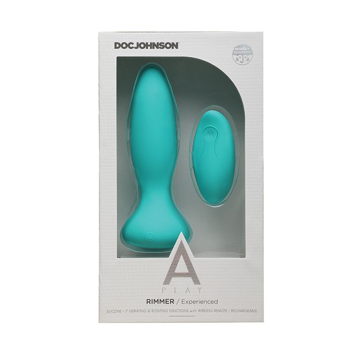 A Play Rimmer Experienced Rechargeable Silicone Anal Plug w/Remote - Teal