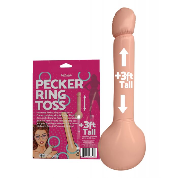 Inflatable Pecker Ring Toss - Asst. Color Rings