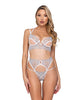 Ladda bilden i Galleri Viewer, Holiday Snow Queen Metallic Snowflake Embroidered Bra &amp; High Waisted Thong Blue/White XL
