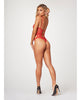 Carregar imagem no visualizador da Galeria, Fishnet Strappy High Cut Leg Teddy Red XL
