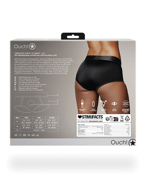 Cueca Vibratória Shots Ouch com Cinta - Preto M/G
