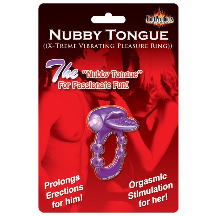 Nubby Tongue X-Treme Vibrating Pleasure Ring - Purple