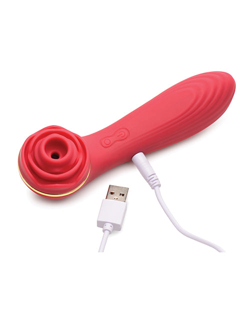 Inmi Bloomgasm Passion Petals Rose 10X Suction & Vibrator - Red