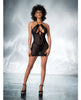 Załaduj obraz do przeglądarki galerii, Shadow Stripe Halter Underwire Babydoll &amp; G-String Black XL
