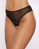 Afbeelding laden in Galerijviewer, Allure Blushing Crotchless Panty w/Pearls - Black O/S
