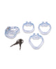 Carica l'immagine nel visualizzatore Galleria, Lockmaster 3.5" Side Lock See Thru Chastity Cage - Clear
