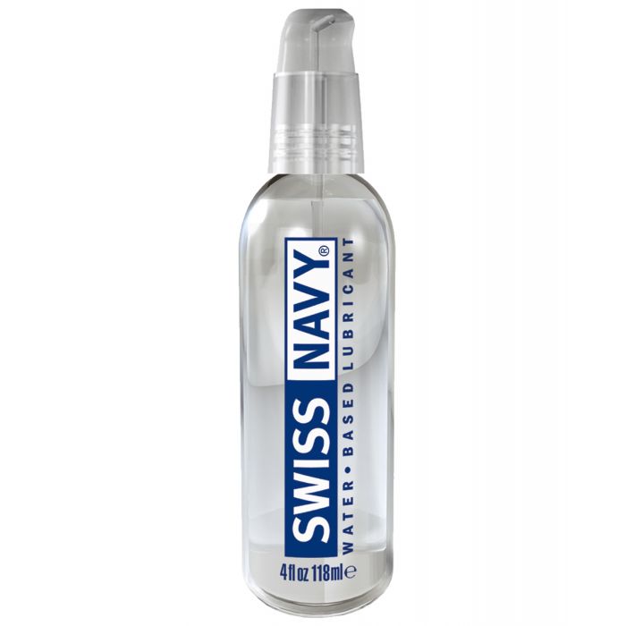 Lubricante a base de agua Swiss Navy 4 Oz para todos los movimientos sexuales y juguetes con viscosidad superior y fácil limpieza