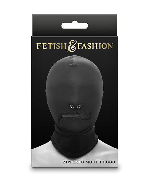 Fetish and Fashion Zippered Mouth Hood Black One Size Fits Most Nylon
