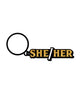 Ladda bilden i Galleri Viewer, Wood Rocket She/Her Keychain - Black/Gold
