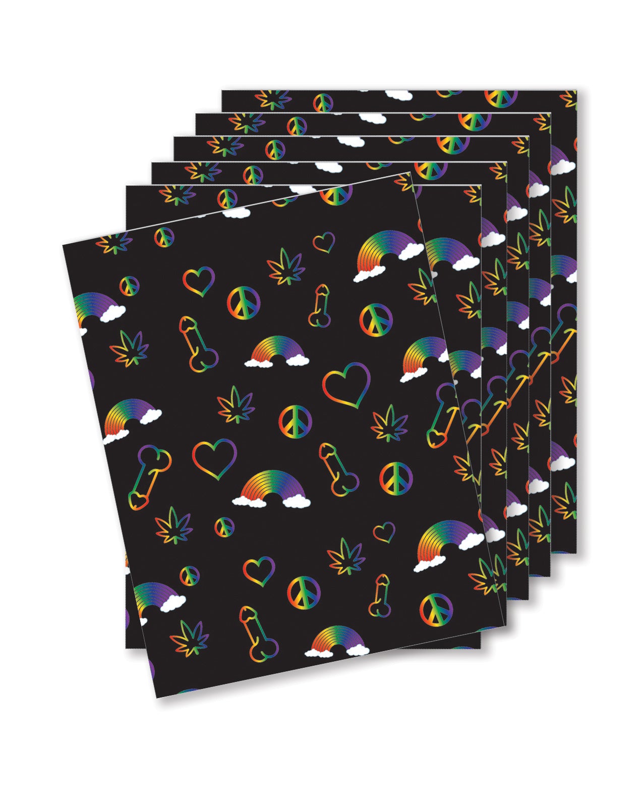 Rainbow Penis Naughty Greeting Cards Pack Of 6 A2 Size