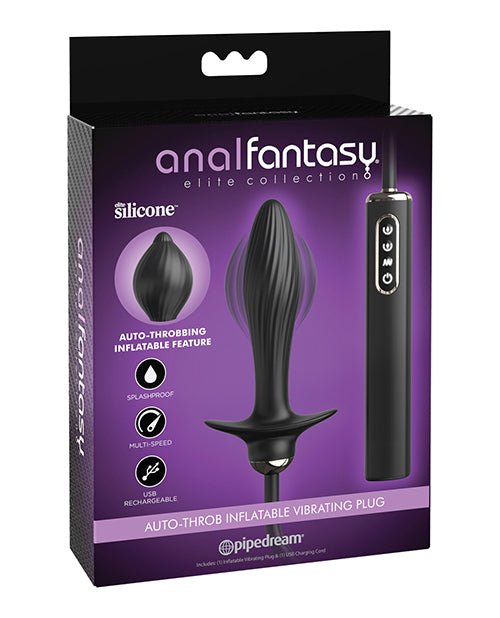 Anal Fantasy Elite Collection Auto Throb Inflatable Vibrating Plug - Black Anal Fantasy Elite Collection Auto Throb Inflatable Vibrating Plug - Black