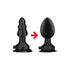Carica l'immagine nel visualizzatore Galleria, Lux Fetish 4" Inflatable Vibrating Butt Plug w/Suction Base - Black
