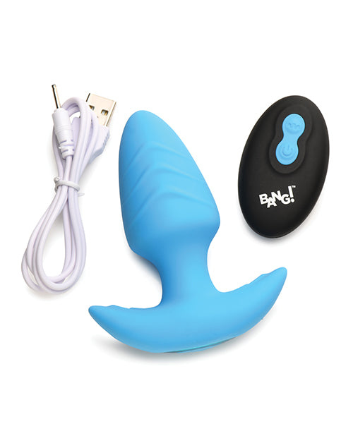 Load image into Gallery viewer, Bang! Rotating &amp; Vibrating Tapered Butt Plug w/Remote - Blue
