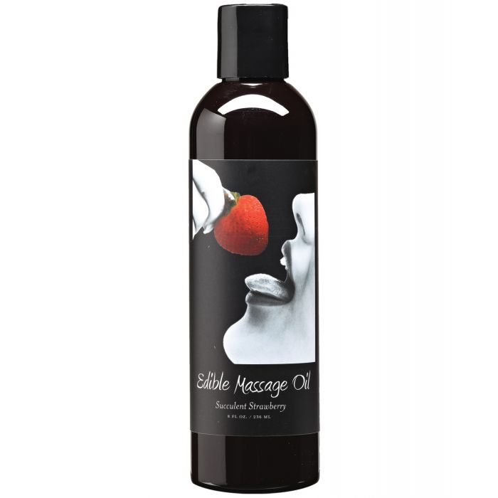 Huile de massage comestible Earthly Body - 8 oz Fraise