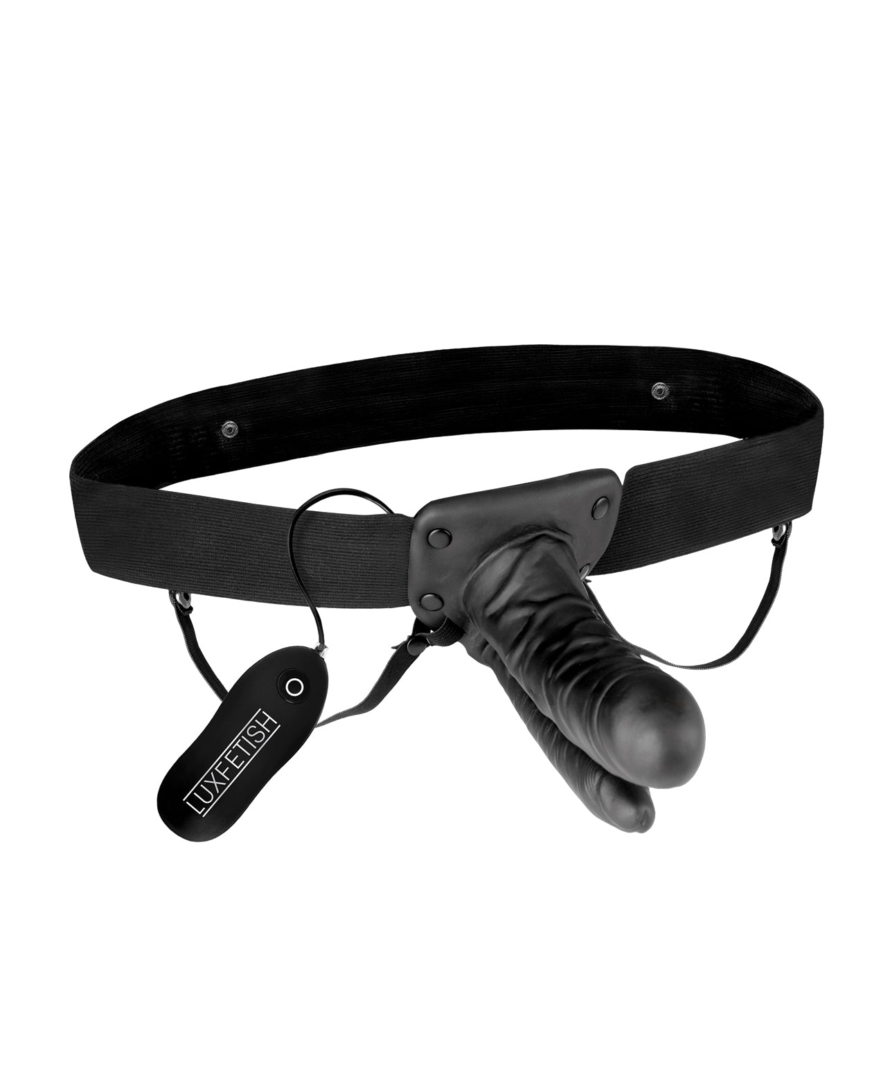 Lux Fetish Unisex Vibrating Hollow Double Penetration Strap On Dildo