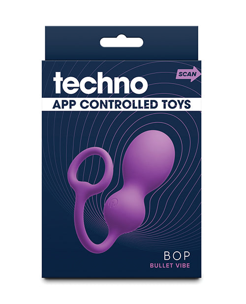 Techno Bop Butt Plug With Cock Ring Violet For Anal Pleasure