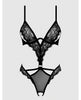 Cargue la imagen en el visor de la galería, Nadia Lace &amp; Mesh Cutout Teddy - Black 1X/2X
